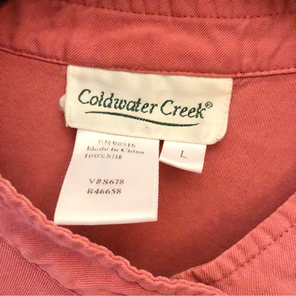 Coldwater Creek 100% Silk Button Front Blouse Red Large - Picture 4 of 8